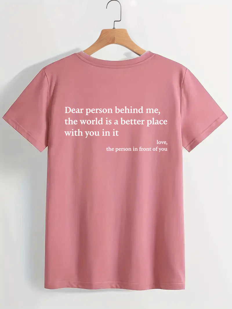 Mirla | Dam T-shirt med rundhals och slogan-Eva Jonsson