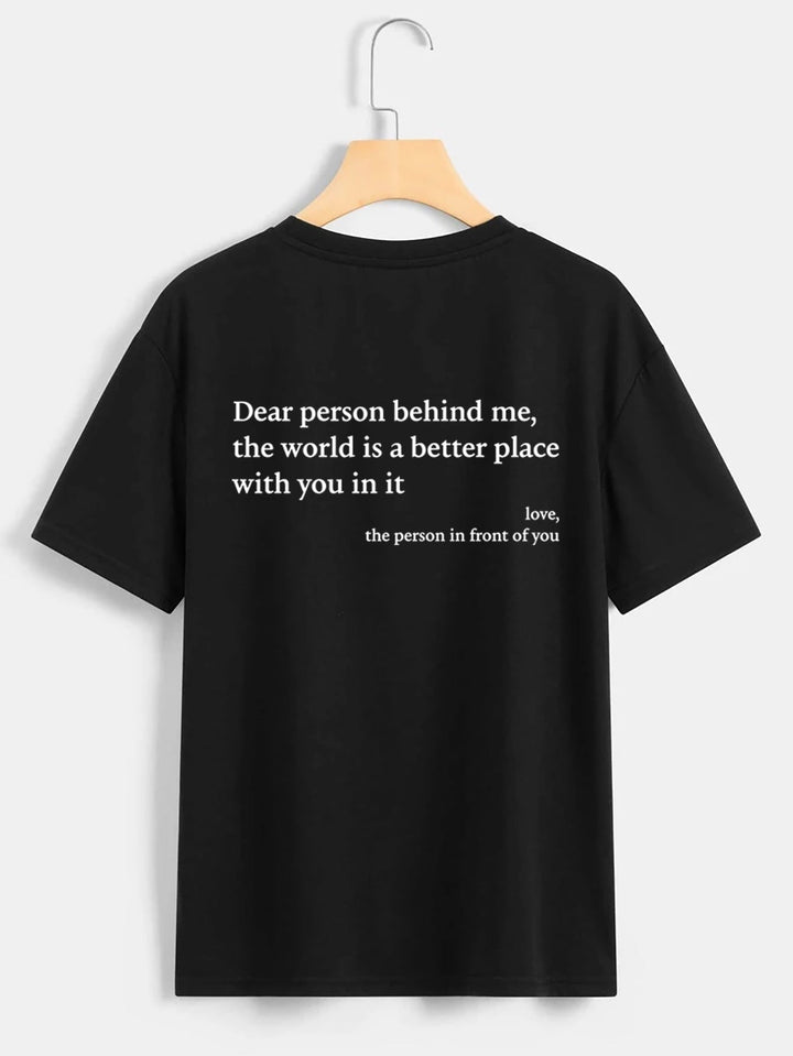 Mirla | Dam T-shirt med rundhals och slogan-Eva Jonsson