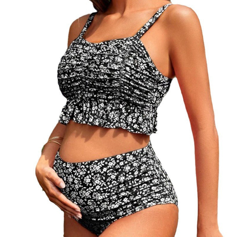 Mirla | Dam Tankini-set med Lekfull Rynkning och Högt Bensnitt-Eva Jonsson