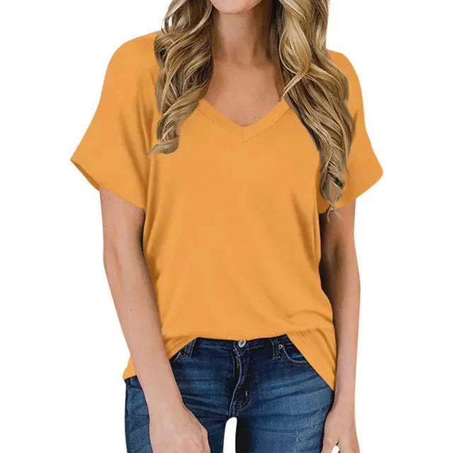 Mirla | Dam V-Hals T-shirt-Eva Jonsson