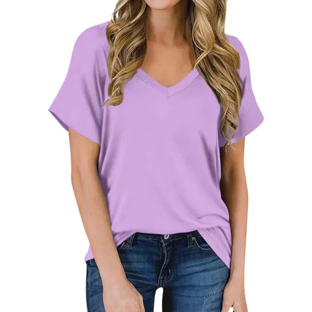 Mirla | Dam V-Hals T-shirt-Eva Jonsson