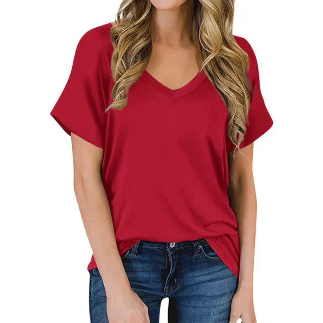 Mirla | Dam V-Hals T-shirt-Eva Jonsson
