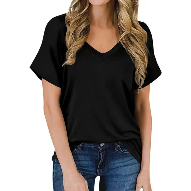 Mirla | Dam V-Hals T-shirt-Eva Jonsson