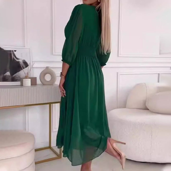 Mirla | Dam V-ringad Lätt Chiffon Klänningar-Eva Jonsson