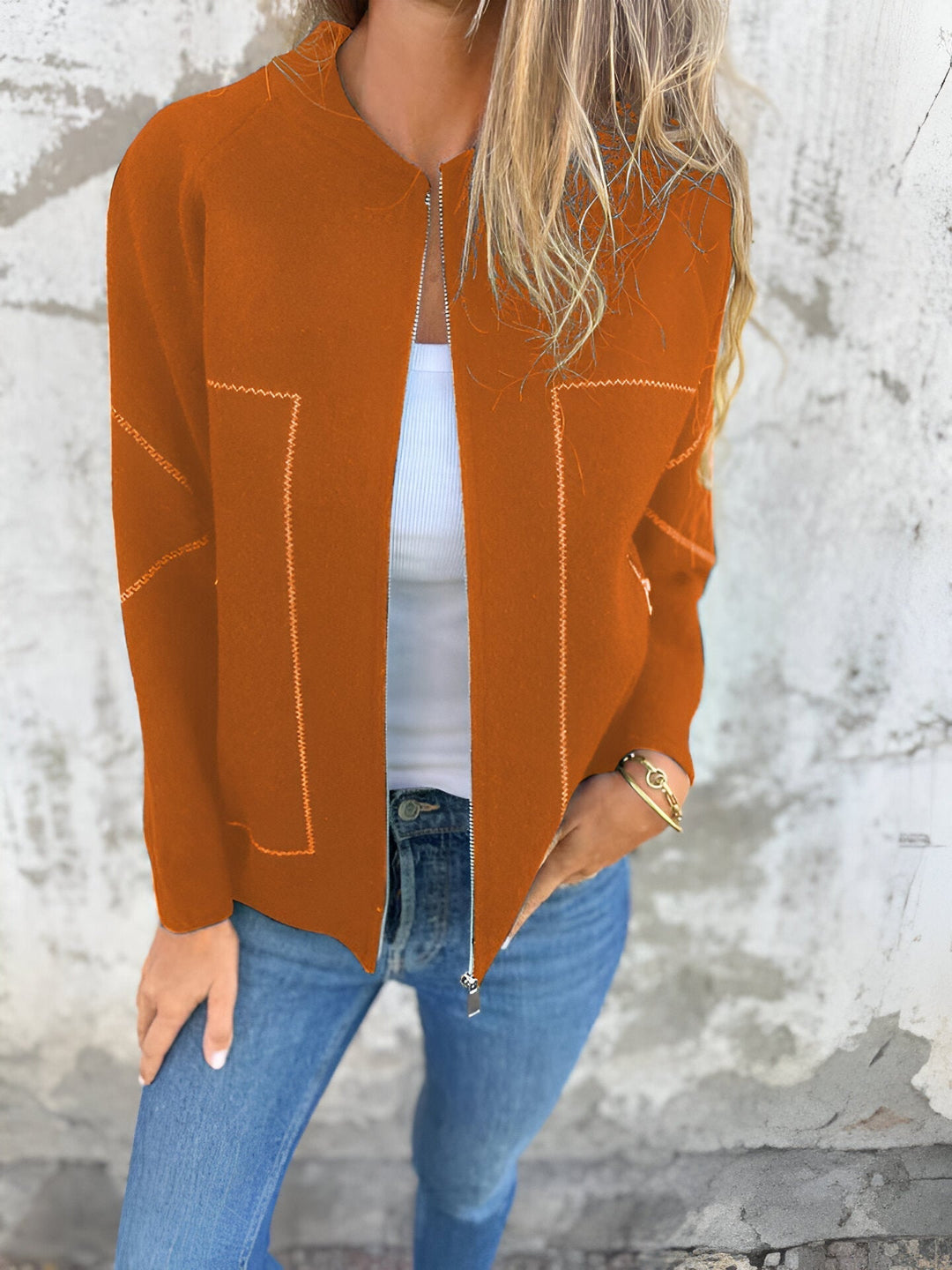 Mirla | Dam Zip Jacka med fickor-Eva Jonsson