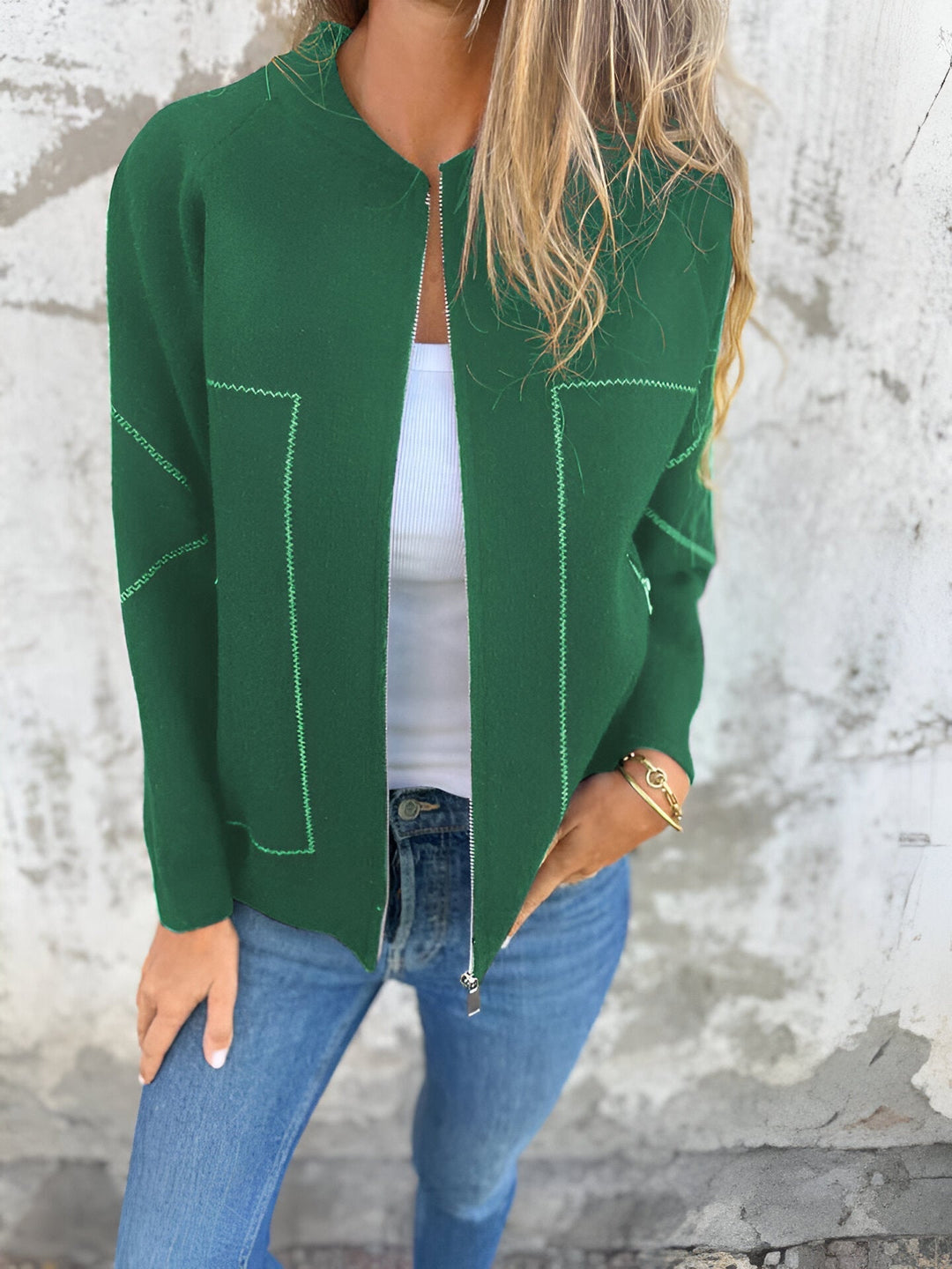 Mirla | Dam Zip Jacka med fickor-Eva Jonsson