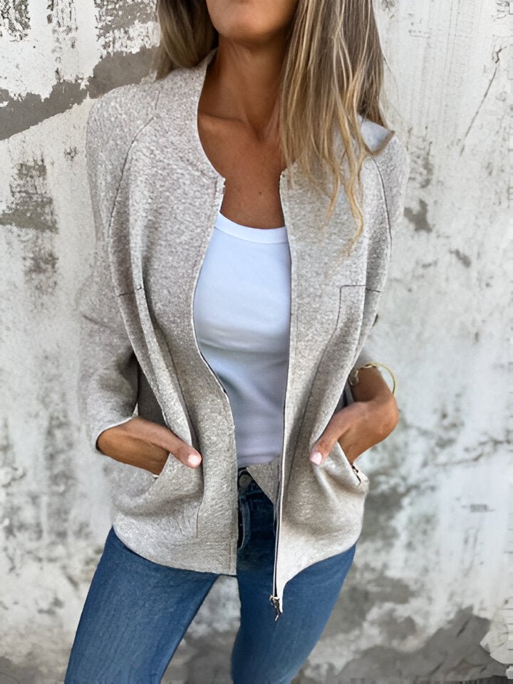 Mirla | Dam Zip Jacka med fickor-Eva Jonsson