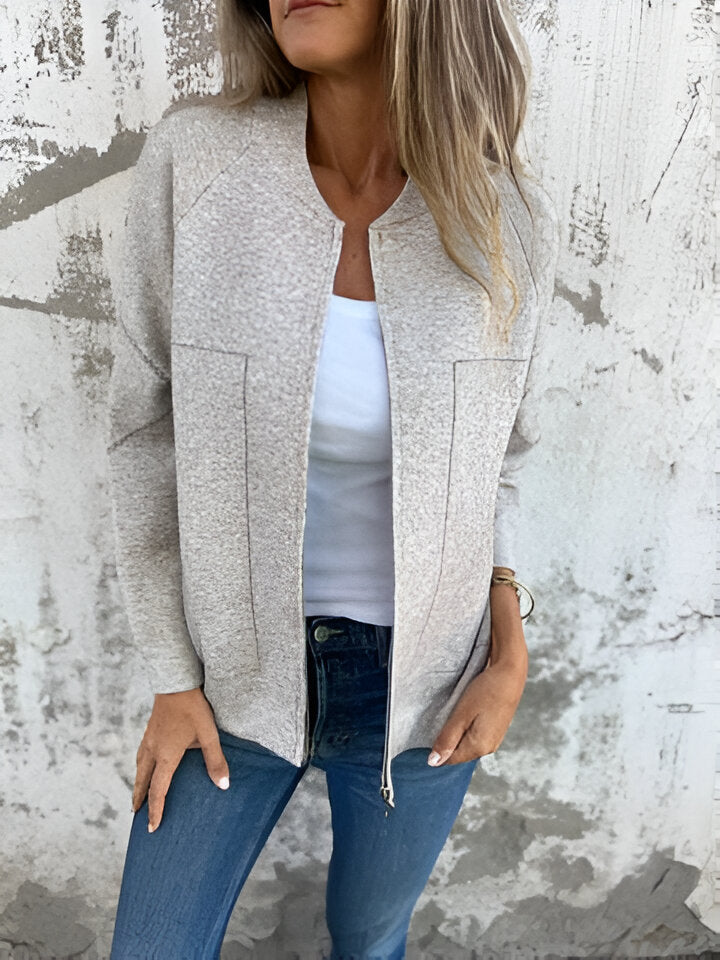 Mirla | Dam Zip Jacka med fickor-Eva Jonsson