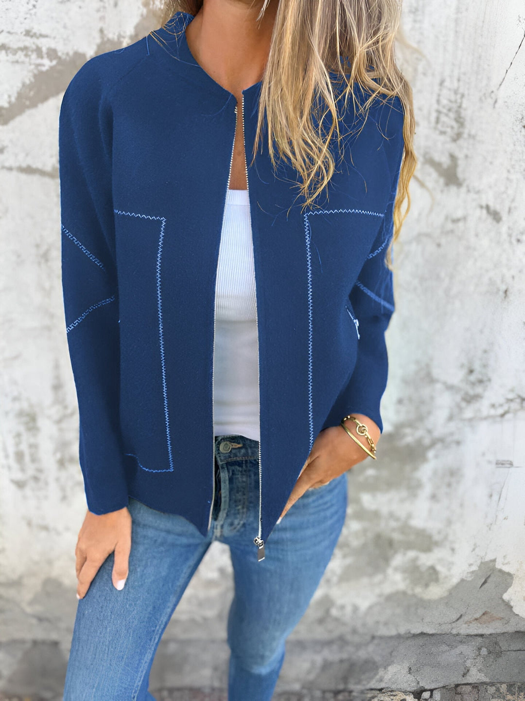 Mirla | Dam Zip Jacka med fickor-Eva Jonsson
