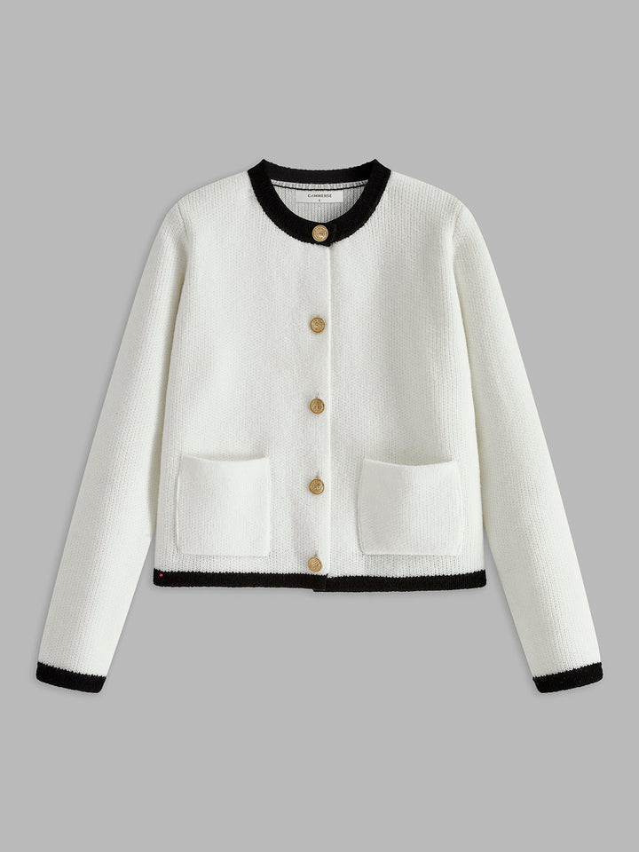 Mirla | Dam cardigan med kontrastdetalj-Eva Jonsson