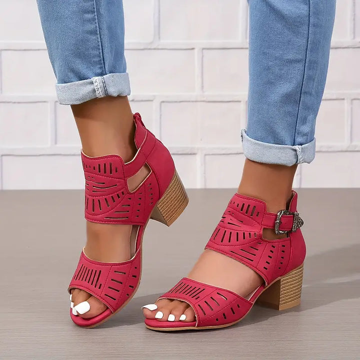 Mirla | Dam sandaler med tjock klack-Eva Jonsson