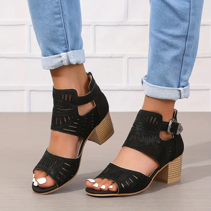Mirla | Dam sandaler med tjock klack-Eva Jonsson