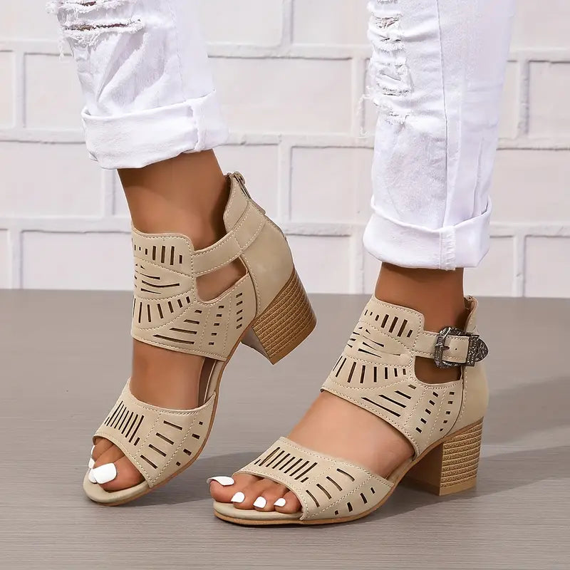 Mirla | Dam sandaler med tjock klack-Eva Jonsson
