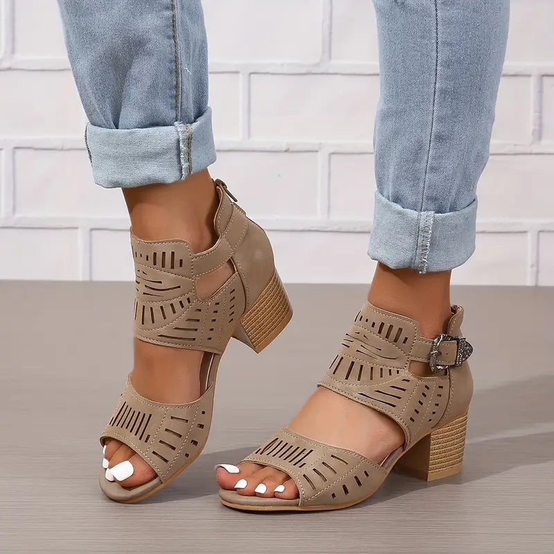 Mirla | Dam sandaler med tjock klack-Eva Jonsson