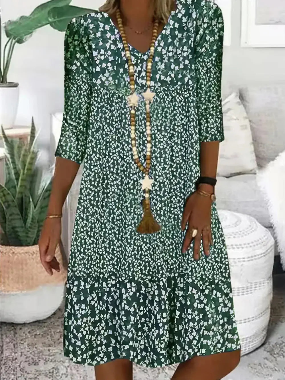 Mirla | Dam sommardress med blommönster-Eva Jonsson