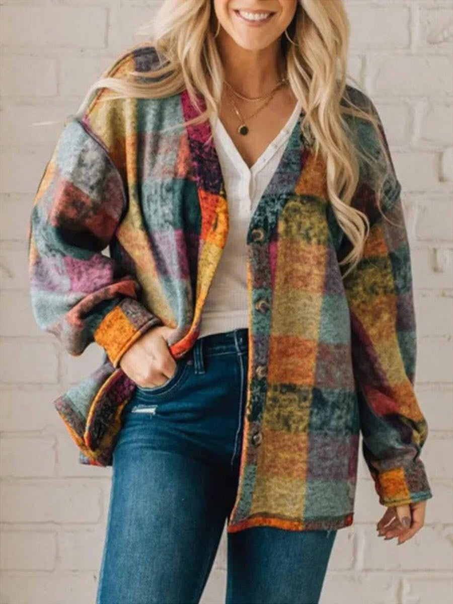 Mirla | Damens Oversized Rutiga Shacket-Eva Jonsson