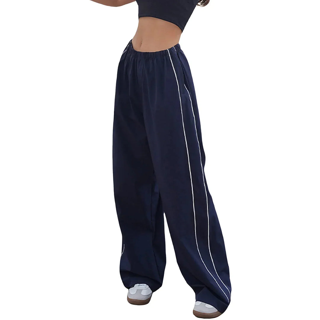 Mirla | Damer Y2K Elastisk Midja Cargo Byxor Lös Enfärgade Joggingbyxor Träningsbyxor med Fickor Streetwear-Eva Jonsson