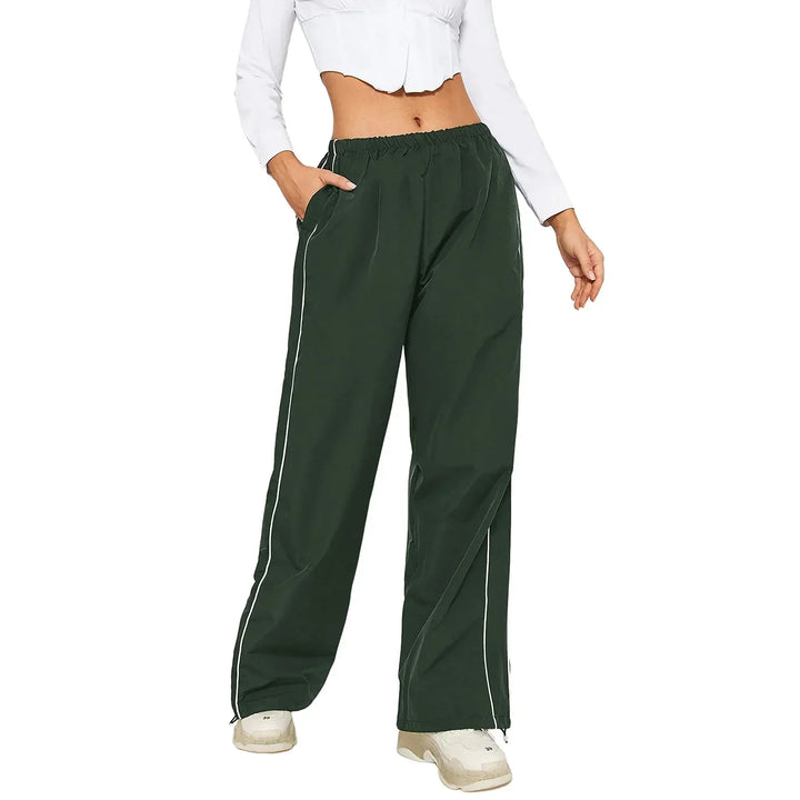 Mirla | Damer Y2K Elastisk Midja Cargo Byxor Lös Enfärgade Joggingbyxor Träningsbyxor med Fickor Streetwear-Eva Jonsson