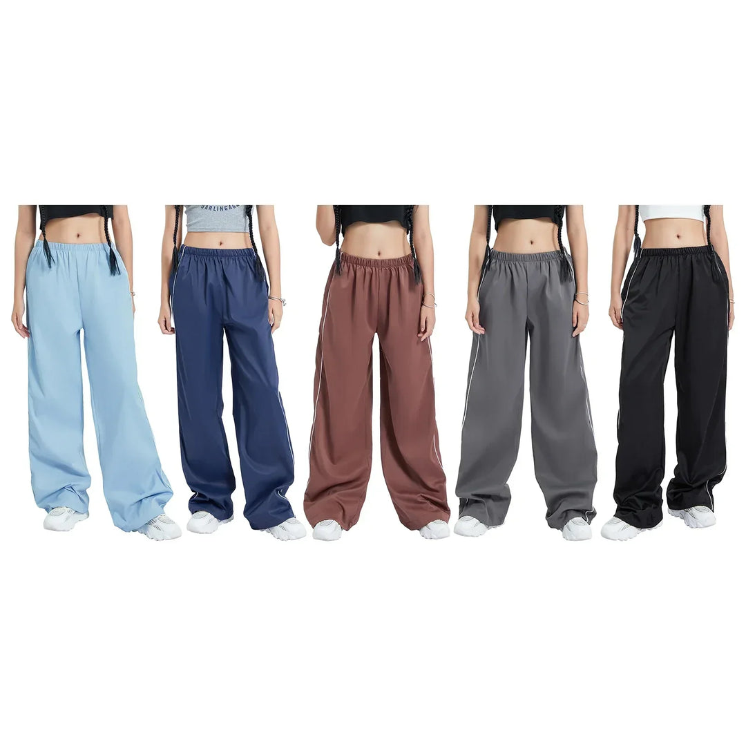 Mirla | Damer Y2K Elastisk Midja Cargo Byxor Lös Enfärgade Joggingbyxor Träningsbyxor med Fickor Streetwear-Eva Jonsson