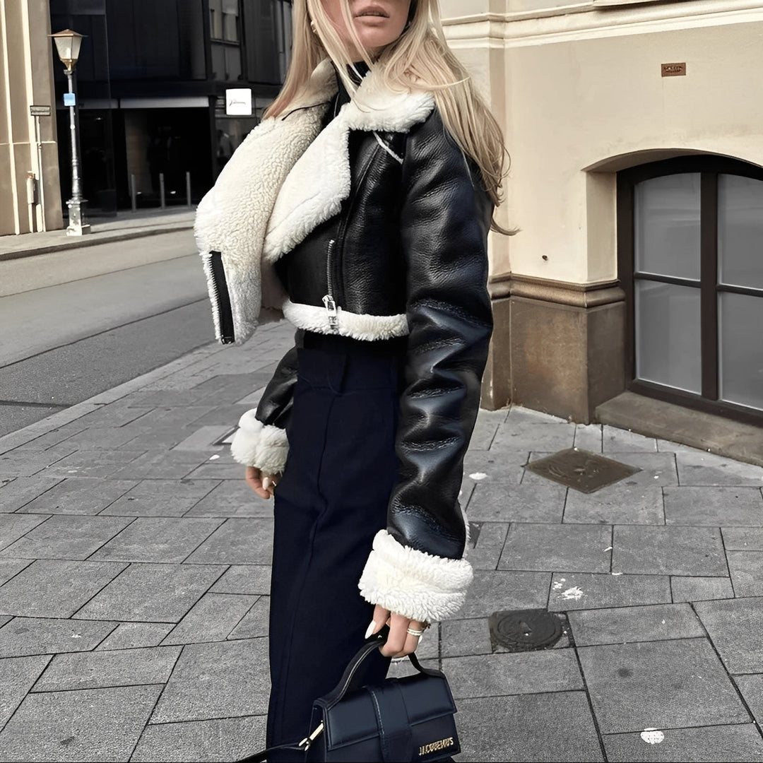 Mirla | Damernas Läderjacka med Ullfoder för Värme-Eva Jonsson