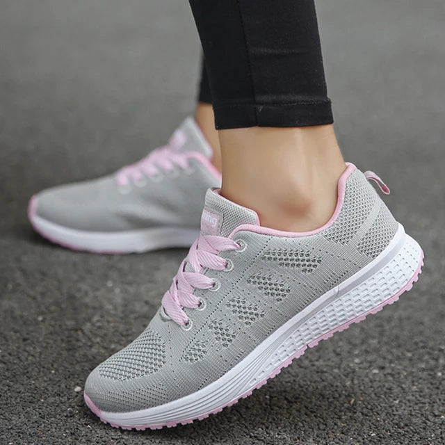 Mirla | Damers Andningsbara Mesh Tyg Snörade Sneakers-Eva Jonsson
