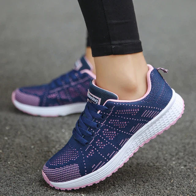Mirla | Damers Andningsbara Mesh Tyg Snörade Sneakers-Eva Jonsson