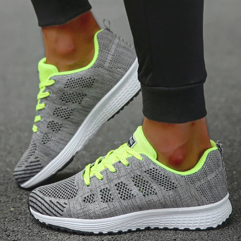 Mirla | Damers Andningsbara Mesh Tyg Snörade Sneakers-Eva Jonsson
