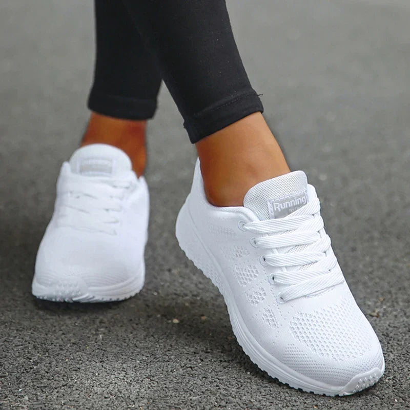 Mirla | Damers Andningsbara Mesh Tyg Snörade Sneakers-Eva Jonsson