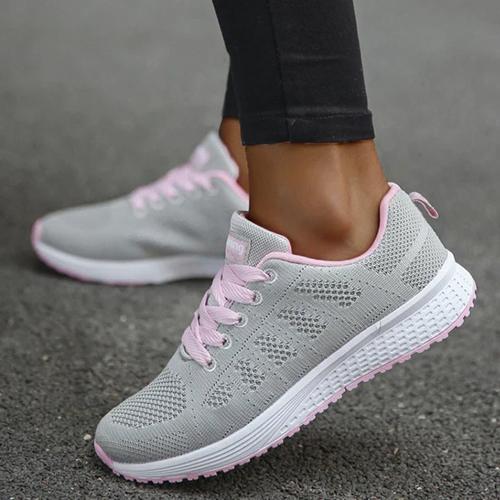 Mirla | Damers Andningsbara Mesh Tyg Snörade Sneakers-Eva Jonsson