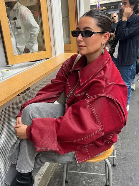Mirla | Damjacka i vinröd-Eva Jonsson
