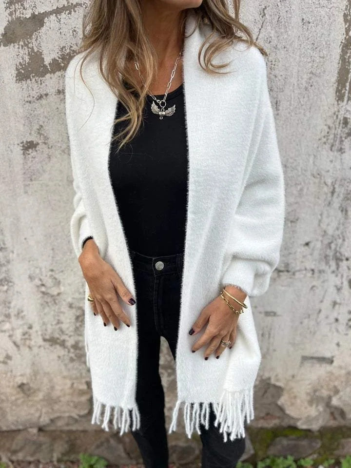 Mirla | Damjacka med fransar - Lång damjacka vinter-Eva Jonsson