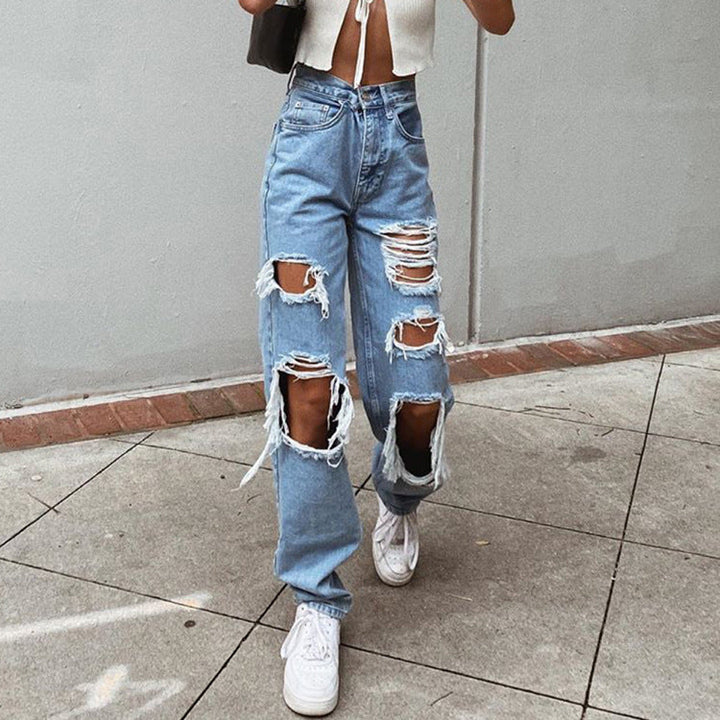 Mirla | Damjeans med rivningar och tvättad effekt-Eva Jonsson
