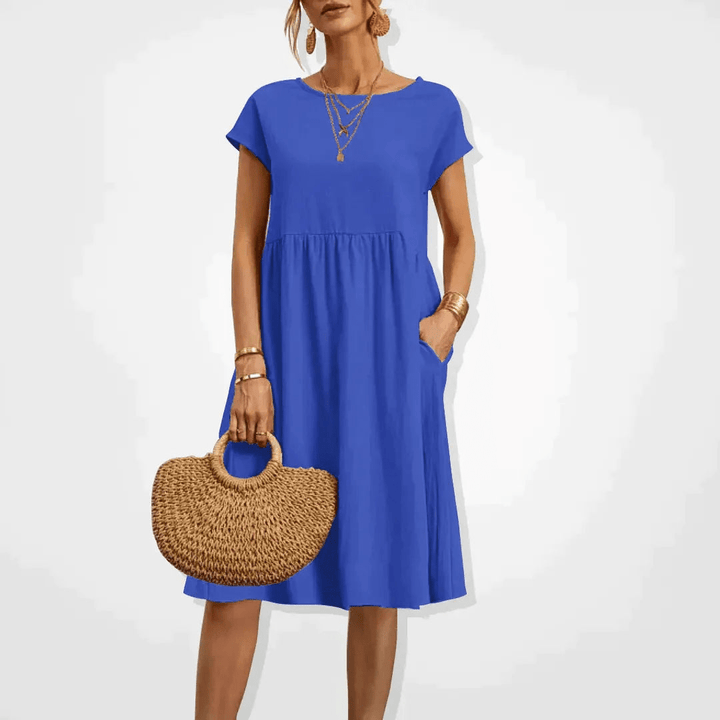 Mirla | Damklänning Stilfullt Midi Klänning Sommar Elegans-Eva Jonsson