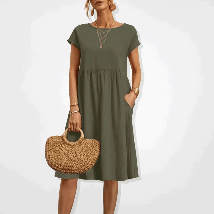 Mirla | Damklänning Stilfullt Midi Klänning Sommar Elegans-Eva Jonsson