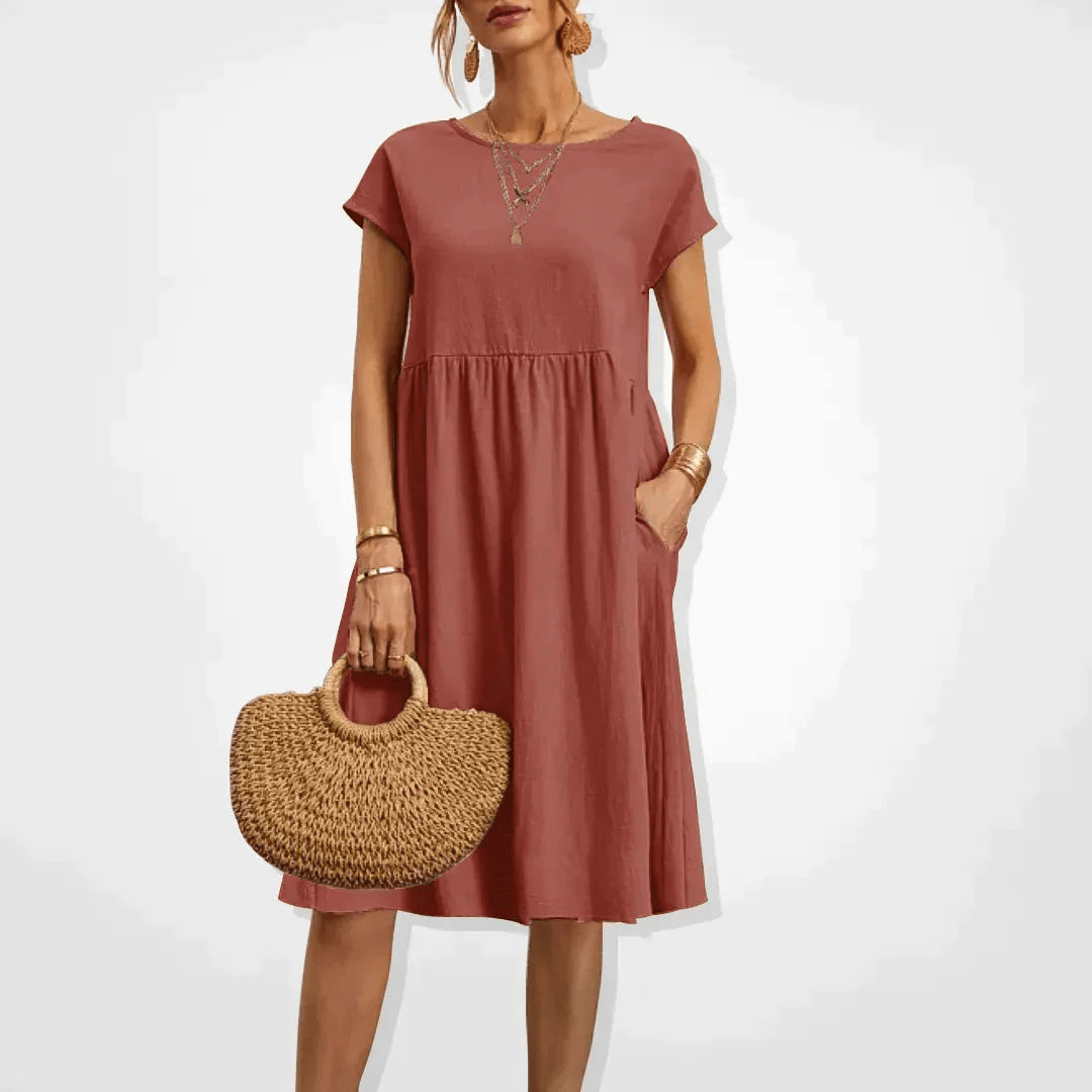 Mirla | Damklänning Stilfullt Midi Klänning Sommar Elegans-Eva Jonsson