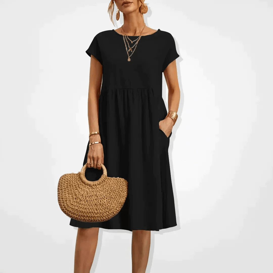 Mirla | Damklänning Stilfullt Midi Klänning Sommar Elegans-Eva Jonsson
