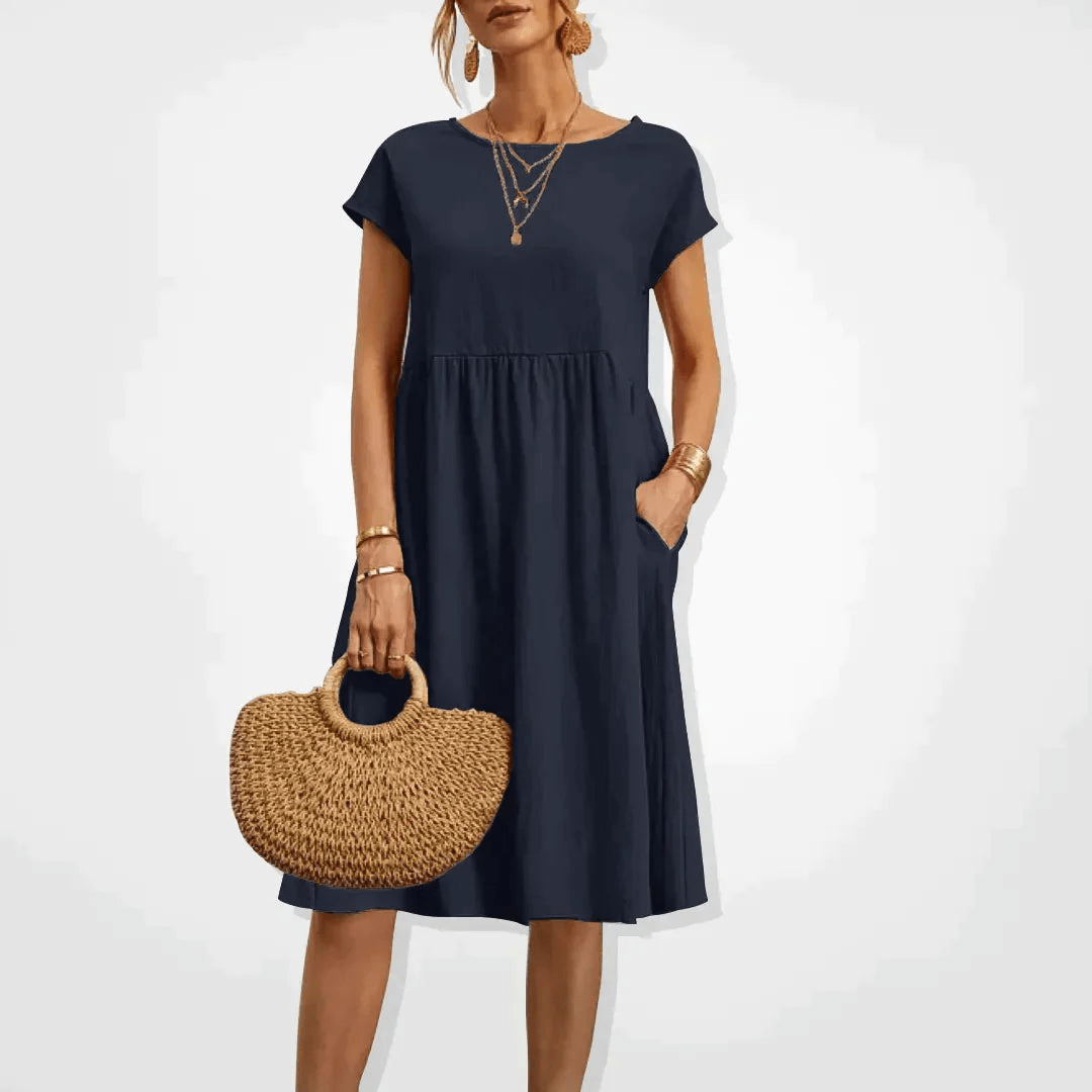 Mirla | Damklänning Stilfullt Midi Klänning Sommar Elegans-Eva Jonsson