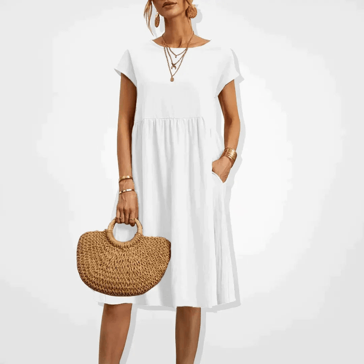 Mirla | Damklänning Stilfullt Midi Klänning Sommar Elegans-Eva Jonsson