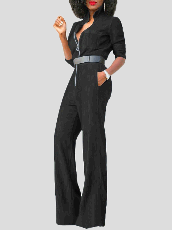 Mirla | Damoverall Klappdragkedja Långa ärmar Denim Overall-Eva Jonsson