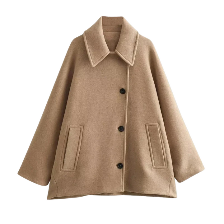Mirla | Damövergångsjacka - Beige Oversized Kappa I Beige-Eva Jonsson
