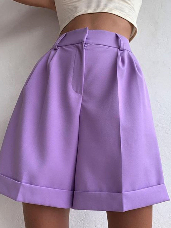 Mirla | Damshorts Enfärgad Dragkedja Ficka Rak Shorts-Eva Jonsson