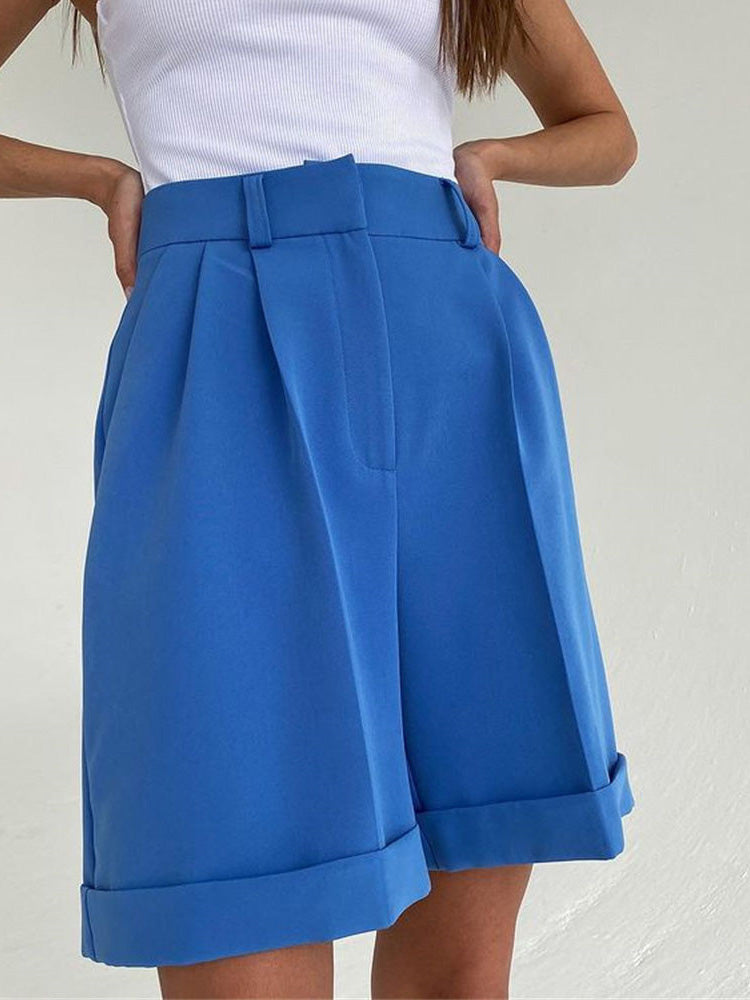 Mirla | Damshorts Enfärgad Dragkedja Ficka Rak Shorts-Eva Jonsson