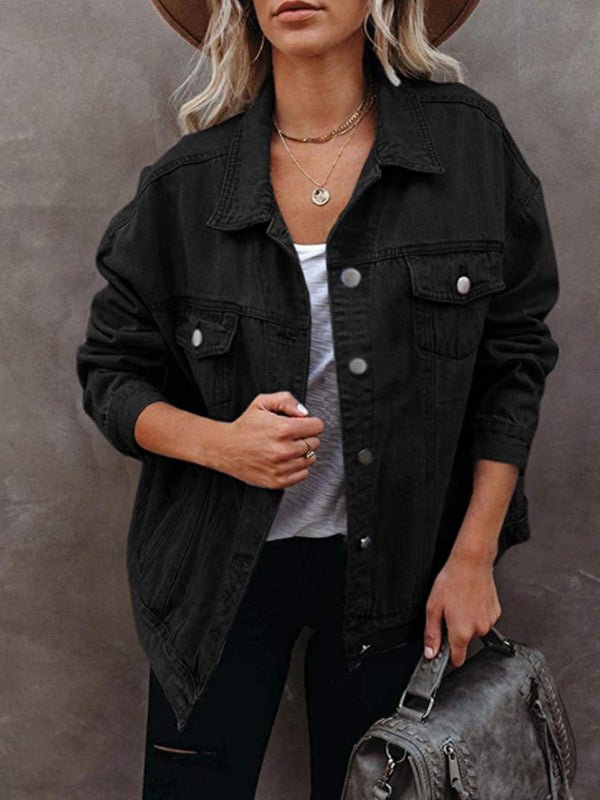 Mirla | Damsjackor Enfärgad Ficklock Knappled Denimjacka-Eva Jonsson