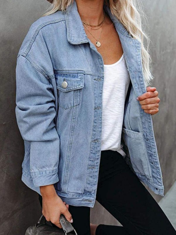 Mirla | Damsjackor Enfärgad Ficklock Knappled Denimjacka-Eva Jonsson