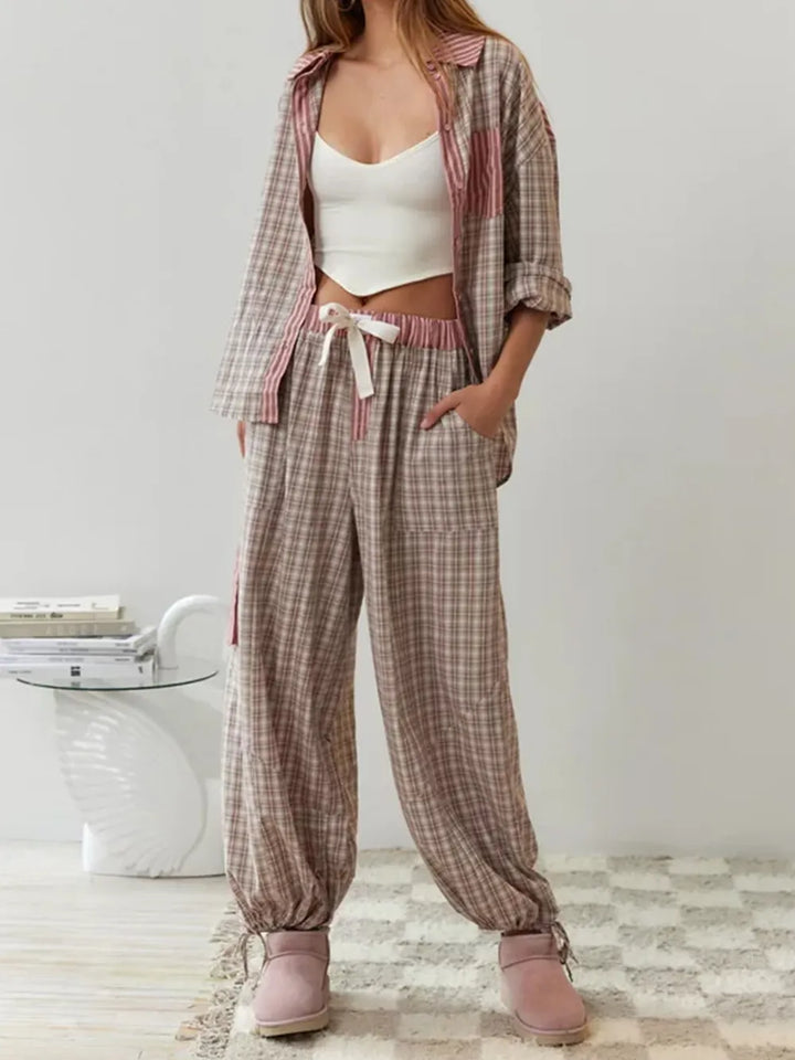 Mirla | Delad Avslappnad Pyjamauppsättning - Avslappnad Dam Nattmode-Eva Jonsson