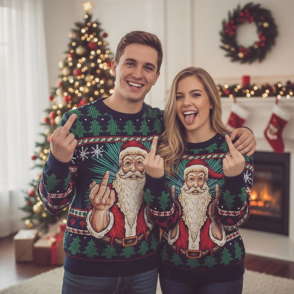 Mirla | Den Mjukaste Unisex Roliga Julmönstertröjan - Ful Högtidsfest-Jumper-Eva Jonsson