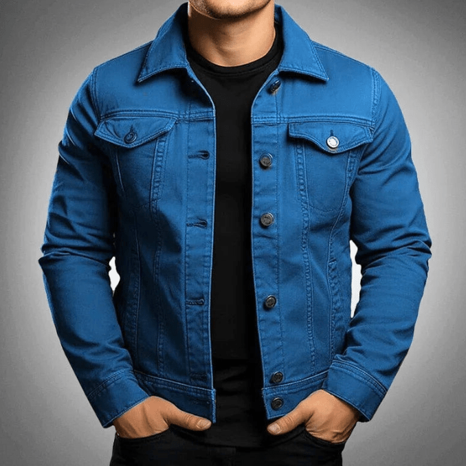 Mirla | Denim Jack Herr Stiliga Jeansjacka Avslappnade & Trendiga Utseenden-Eva Jonsson