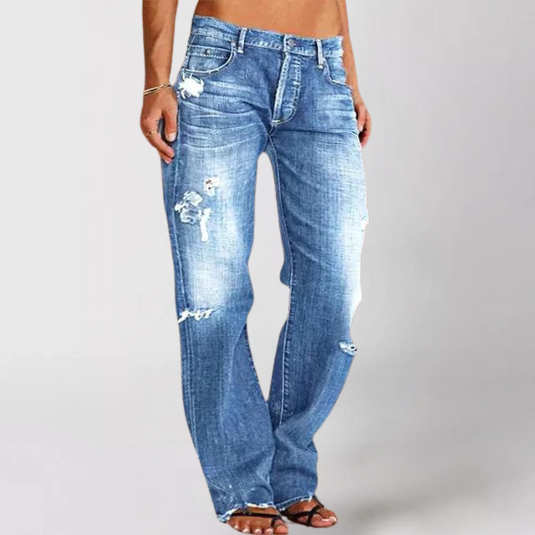 Mirla | Denim-Jeans med Vid Ben-Eva Jonsson