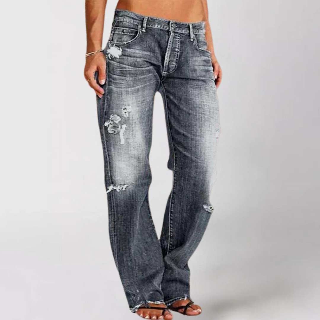 Mirla | Denim-Jeans med Vid Ben-Eva Jonsson