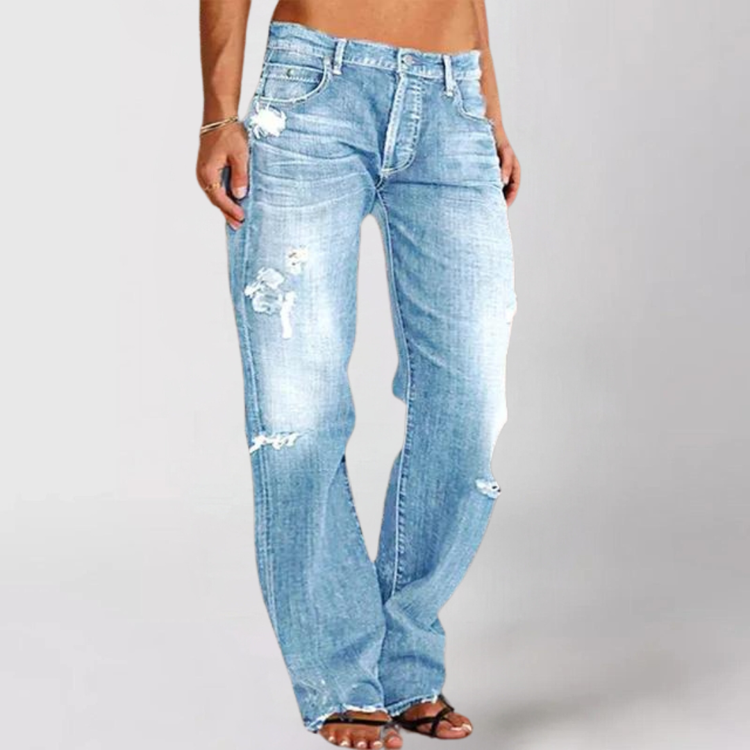 Mirla | Denim-Jeans med Vid Ben-Eva Jonsson